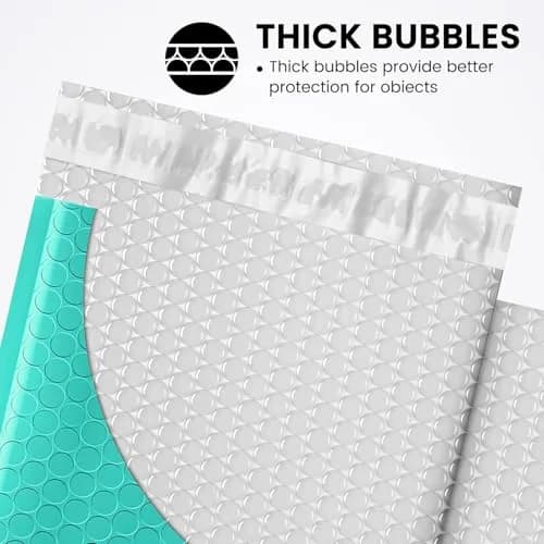 Fuxury Teal Bubble Mailers 6x10 Inch (3000 Pack) | Bulk Value Pack for Small Business thumbnail 3