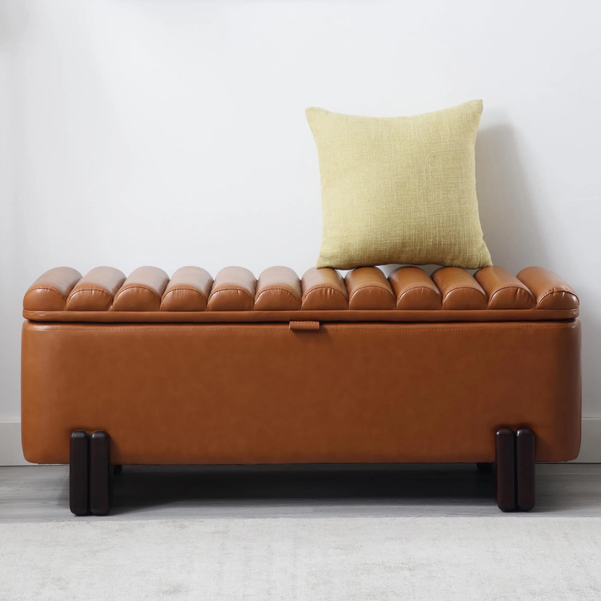 Kmax Storage Bench Linen Entryway Ottoman 45.25" x 17.75" x 18" | Modern Design, 300lbs Capacity