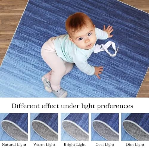 WESTLOOM 2x6 Runner Rug Modern Ombre Blue | Washable Non-Shedding Hallway Carpet thumbnail 6