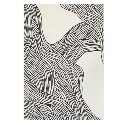 WESTLOOM Modern Area Rug 4x6 | Washable, Minimalist Lines, Soft, Non Slip, Low Pile Floor Carpet for Living Room & Bedroom Beige thumbnail 2