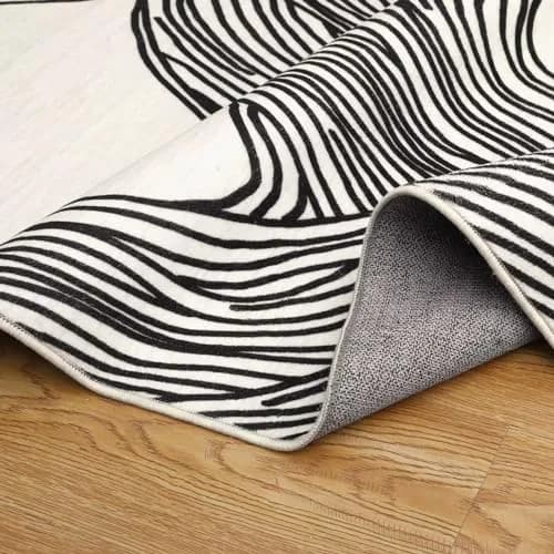 WESTLOOM Modern Area Rug 4x6 | Washable, Minimalist Lines, Soft, Non Slip, Low Pile Floor Carpet for Living Room & Bedroom Beige thumbnail 3