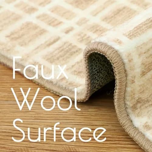 WESTLOOM Checkered Indoor Farmhouse Area Rug 5x7 | Washable Non Slip Minimalist Yellow thumbnail 4