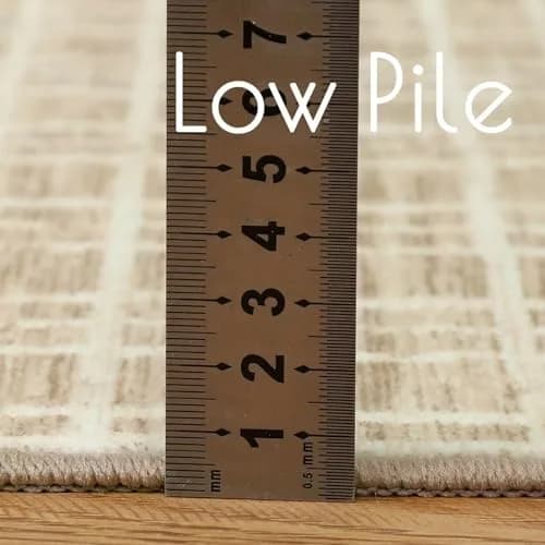 WESTLOOM Checkered Indoor Farmhouse Area Rug 5x7 | Washable Non Slip Minimalist Yellow thumbnail 7