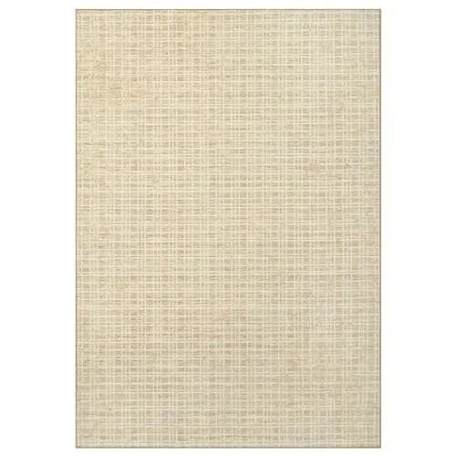 WESTLOOM Checkered Indoor Farmhouse Area Rug 5x7 | Washable Non Slip Minimalist Yellow thumbnail 2