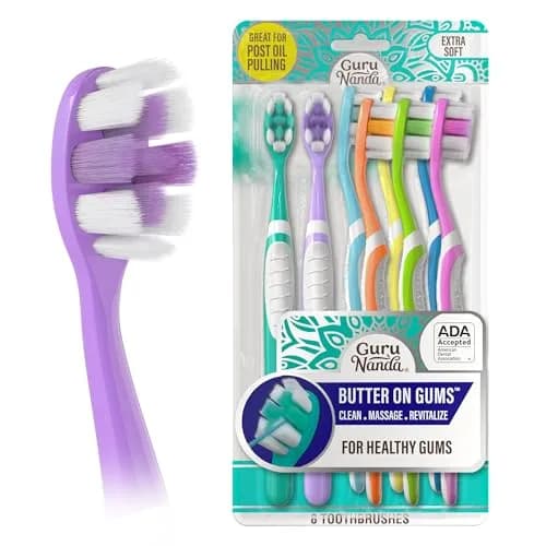 GuruNanda Butter On Gums Toothbrush 8 Ct | ADA Accepted Ultra Soft Bristles for Sensitive Gums thumbnail 1
