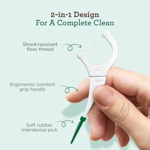 GuruNanda Dental Floss Picks 300ct | 2-in-1 Interdental Floss & Pick for Adults & Kids thumbnail 2