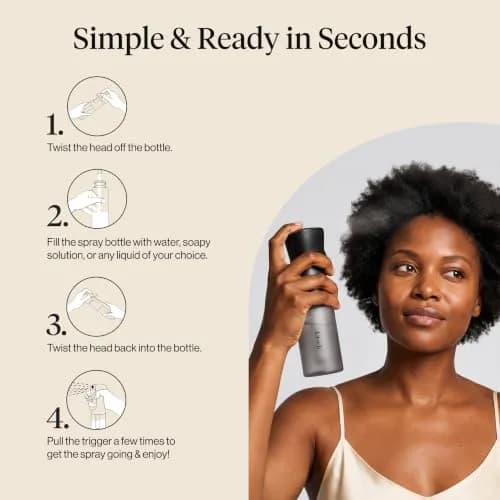 Kitsch Continuous Spray Bottle for Hair – Black, 150ml (5.1 oz) | Ultra-Fine Mist for Effortless Styling thumbnail 7