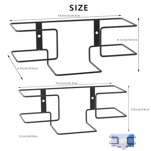 HZSSLKM Metal Glove Holder for Wall Mount (2 Pack) | Space-Saving, Durable Steel, Black thumbnail 4
