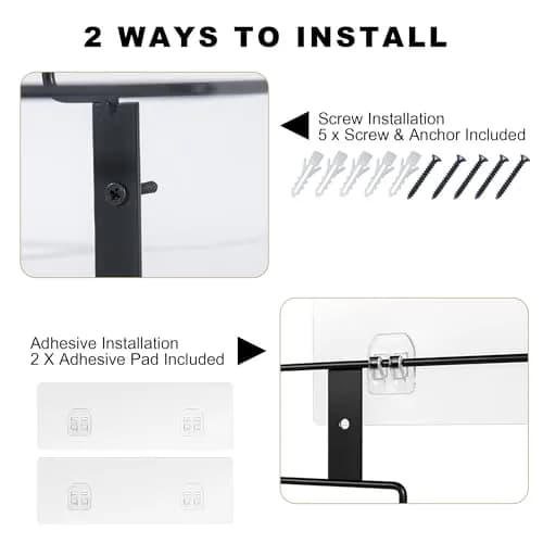 HZSSLKM Metal Glove Holder for Wall Mount (2 Pack) | Space-Saving, Durable Steel, Black thumbnail 6