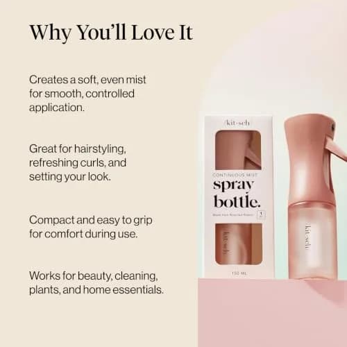 Kitsch Continuous Spray Bottle for Hair – Terracotta, 150ml (5.1 oz) | Ultra-Fine Mist for Styling & Refreshes Curls thumbnail 5