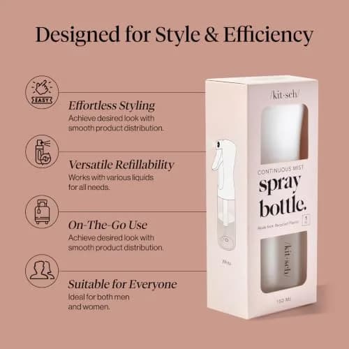 Kitsch Continuous Spray Bottle for Hair – White, 150ml (5.1 oz) | Ultra-Fine Mist for Effortless Styling thumbnail 3