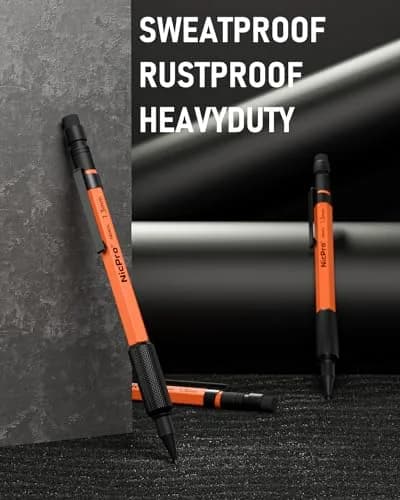 Nicpro MP2000 1.3mm Metal Mechanical Pencil Set with Case (Orange) | Smooth Ink Flow thumbnail 5