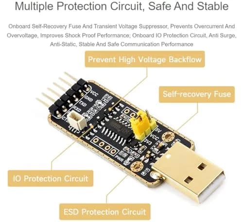 Wonrabai USB to UART Debugger Module for Raspberry Pi 5 | Multi-System UART Connection thumbnail 6