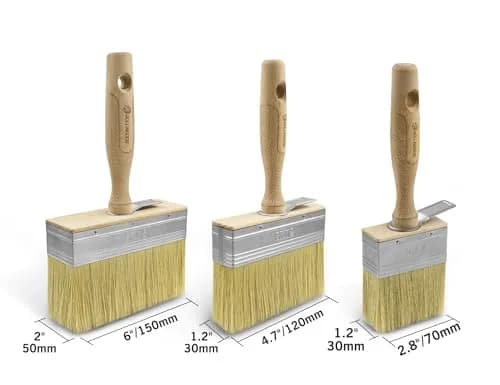 ROLLINGDOG Deck Stain Brush Set 70mm, 120mm, 150mm (2.7", 4.5", 6") | 3-Piece Set for Walls, Decks, and Furniture thumbnail 2