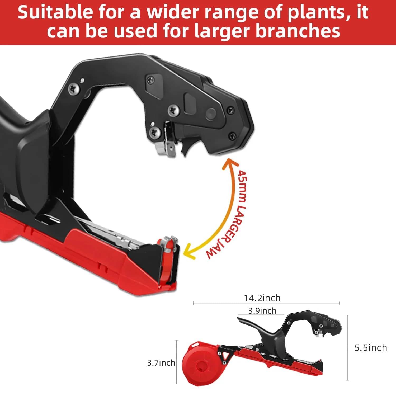 SUCA Plant Tying Machine with 20 Rolls Tape | Lightweight Aluminum Tool for Vine & Branch Tying (Red) - view 2
