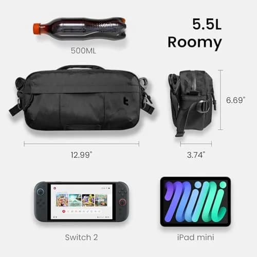 tomtoc 5.5L X-Pac Sling Crossbody Bag for Nintendo Switch 2/ROG Xbox Ally X | Waterproof Urban Travel Companion thumbnail 5