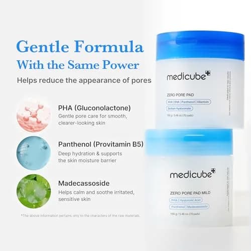 medicube Zero Pore Pads Mild 2.0 Toner Pads 70 Count (Pack of 1) | Gentle Exfoliation for Pores & Blackheads thumbnail 4