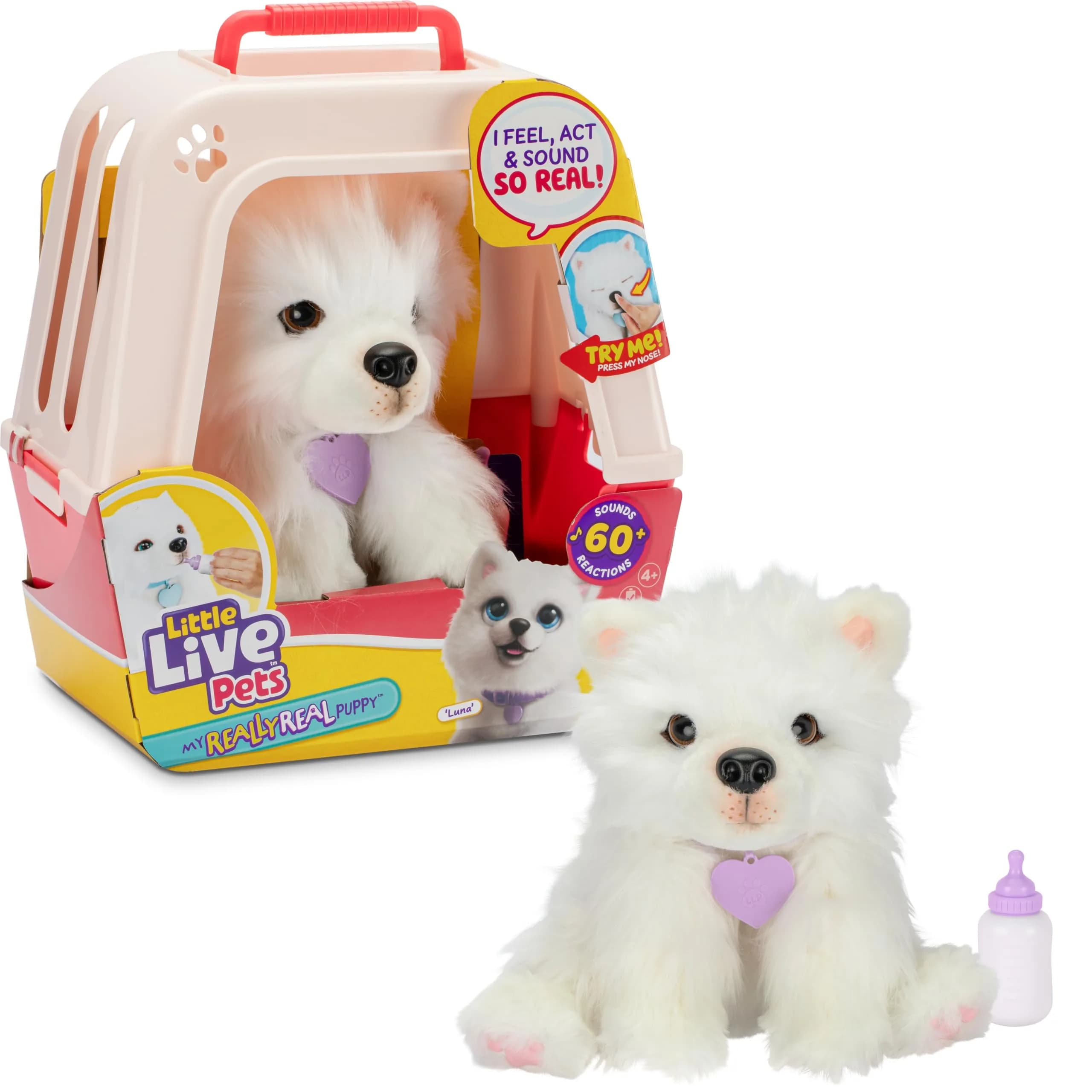 Little Live Pets My Really Real Puppy Luna the Samoyed Interactive Plush | 60 Sounds & Reactions, Weighted Paws, Movable Eyes - main product image