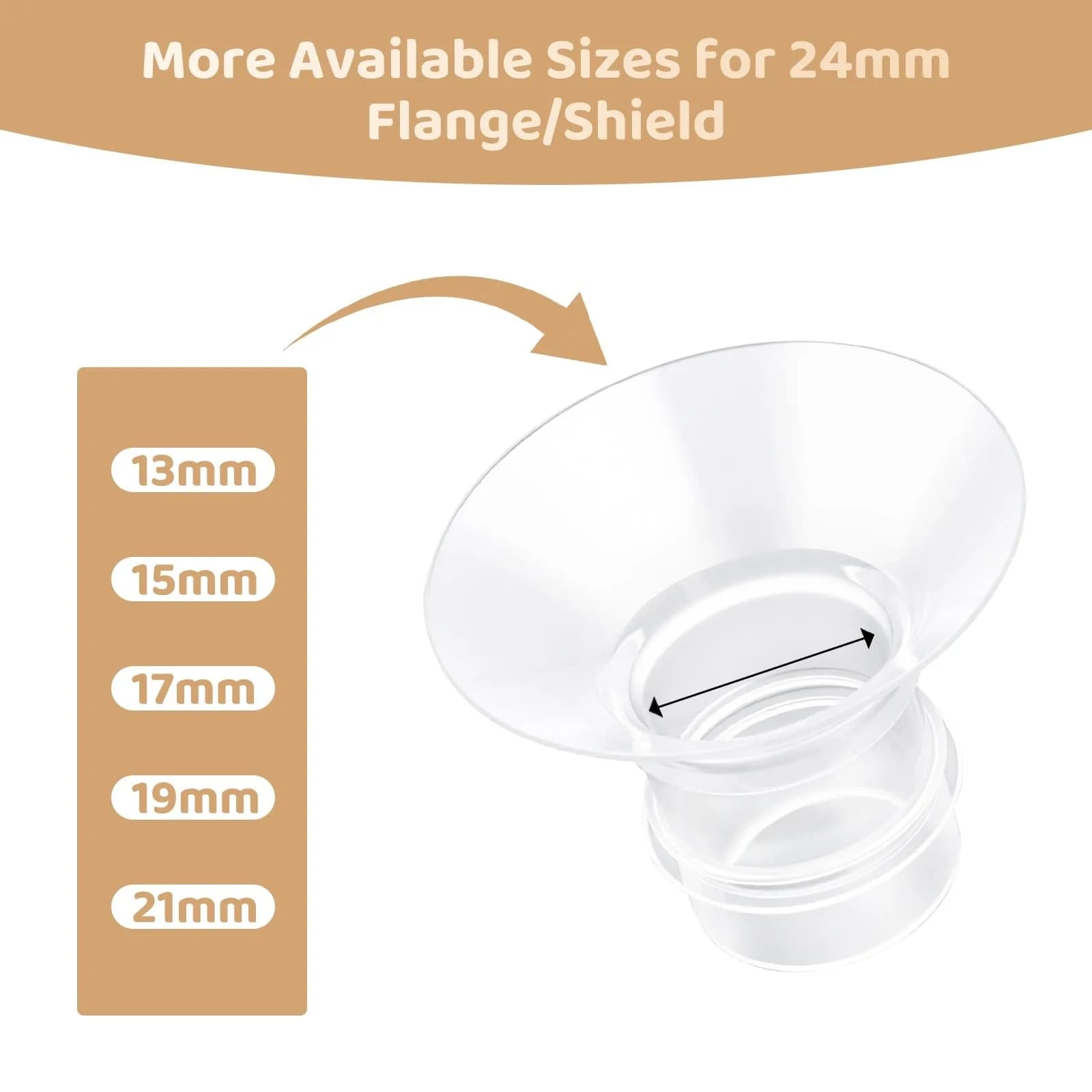 Suniceme 15mm Flange Inserts for 24mm Shields | Reduce Nipple Tunnel to 15mm - view 2