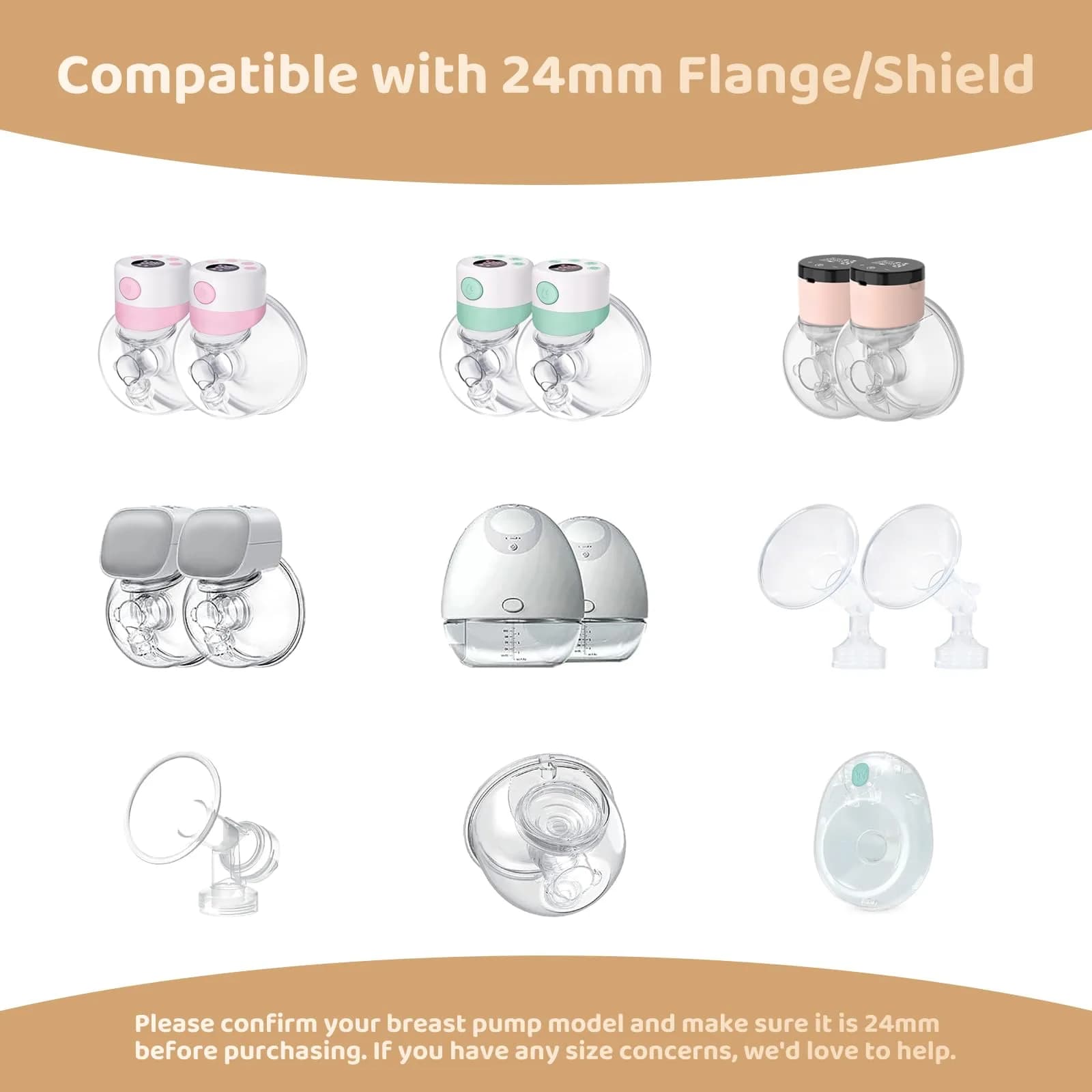 Suniceme 15mm Flange Inserts for 24mm Shields | Reduce Nipple Tunnel to 15mm - view 3