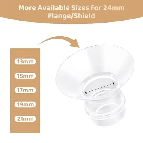 Suniceme 21mm Flange Inserts for 24mm Shields | 4-Pack, BPA-Free Silicone thumbnail 2