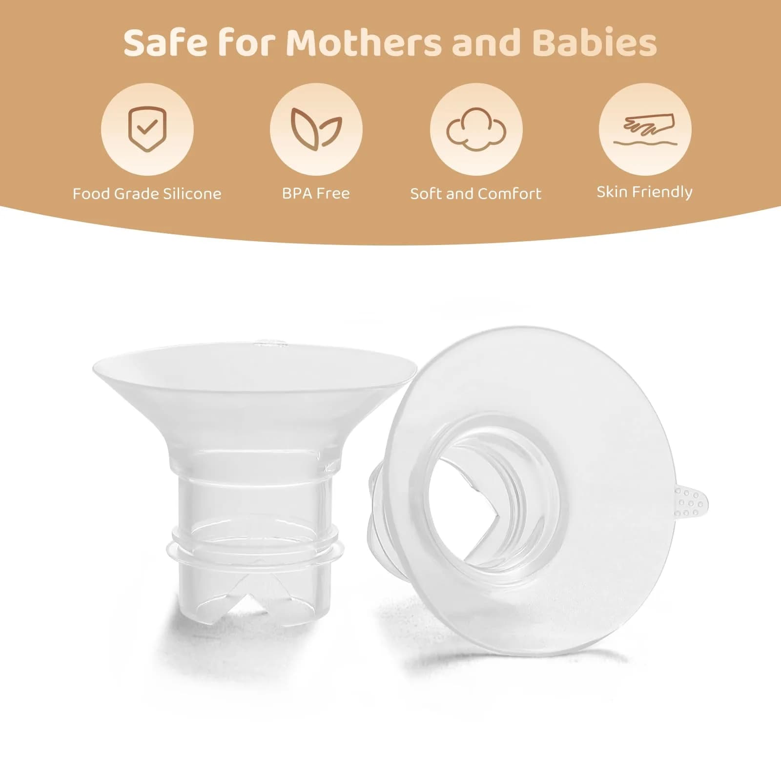 Suniceme Flange Inserts 19mm for Breast Pumps | 4 Count, 19mm (0.75 inch) Nipple Tunnel Reduction - view 5