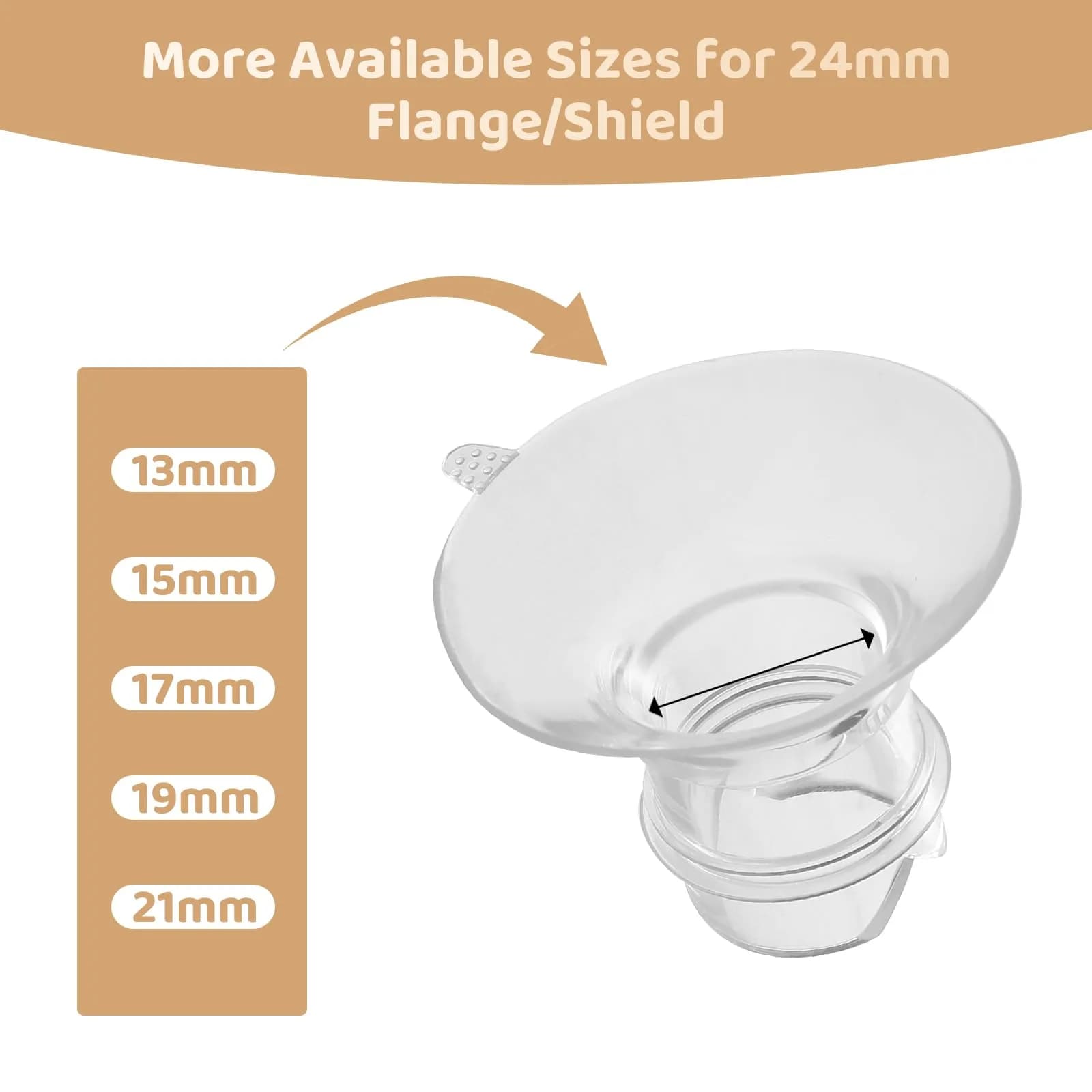 Suniceme 15mm Flange Inserts for 24mm Shields | Reduce Nipple Tunnel to 15mm - view 2