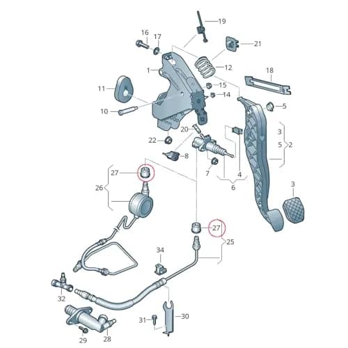 HOMEWITHU Car Clutch Master Cylinder Gasket Seal Repair Kit 1K0798741 02F141143A | Durable Rubber Seals for VW & Audi thumbnail 6