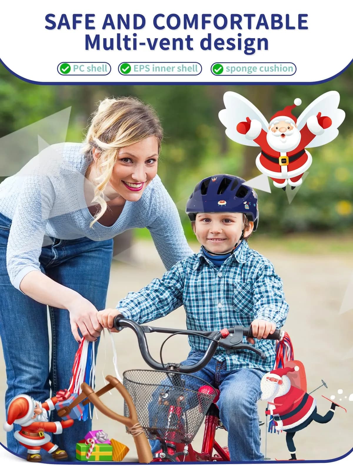 XJD Toddler Helmet for Kids, Design Blue, X-Small (46-51 cm) - Lightweight Multi-Sport Bike & Skateboard Helmet - view 3
