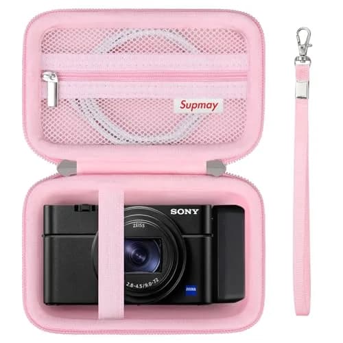 Supmay Pink Camera Case for Sony RX100 VII/VI/V/IV/III Cameras | Compact Travel Pouch with Zipper Mesh Pocket thumbnail 1