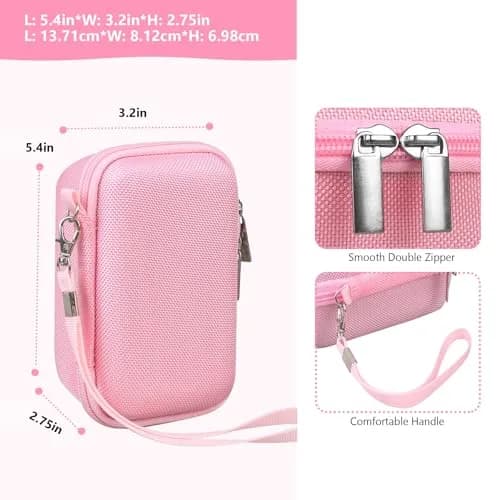 Supmay Pink Camera Case for Sony RX100 VII/VI/V/IV/III Cameras | Compact Travel Pouch with Zipper Mesh Pocket thumbnail 3