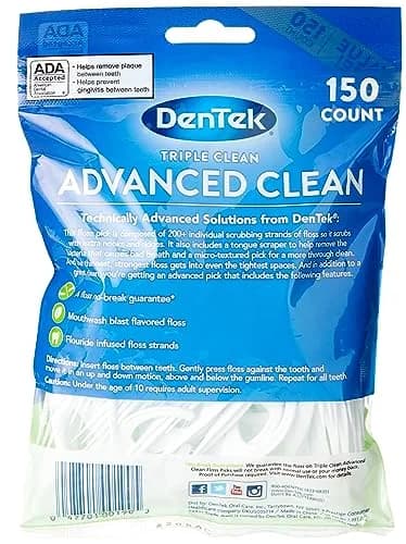 Efferdent Retainer Cleaning Tablets & DenTek Floss Picks 150 Count | Kills 99.99% Bacteria thumbnail 7