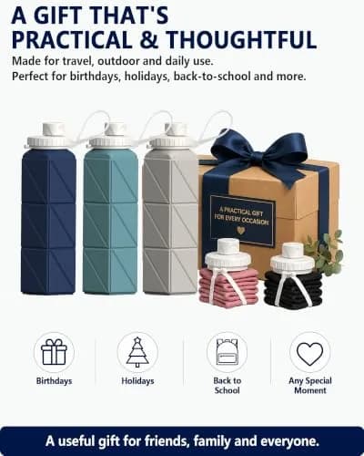 BEAUTAIL Collapsible Water Bottle 21oz/610mL | Space-Saving, Leakproof & Reusable thumbnail 8