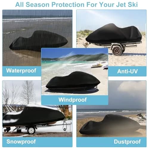 SRIMMIT Heavy Duty Jet Ski Cover 3 Seater 360cm (142") | Waterproof, UV Resistant, Black thumbnail 6