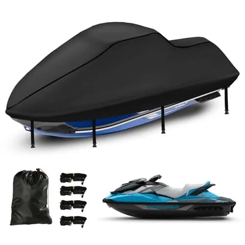 SRIMMIT Heavy Duty Jet Ski Cover 3 Seater 360cm (142") | Waterproof, UV Resistant, Black thumbnail 1