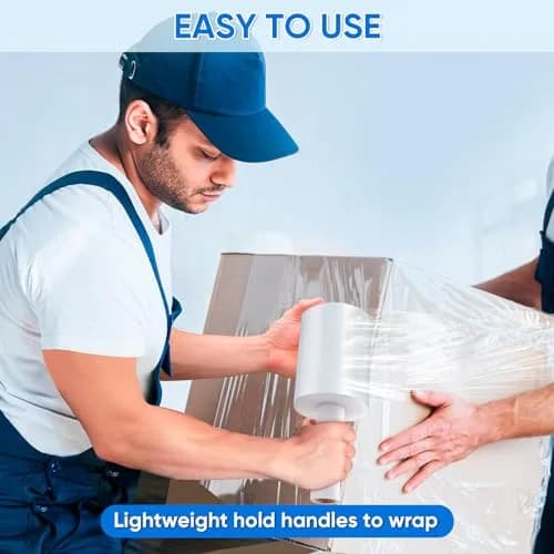 TICONN Clear Stretch Wrap Film Roll 1000ft x 5 Inch with Handles | Industrial Strength Pallet Wrap for Shipping & Moving thumbnail 7