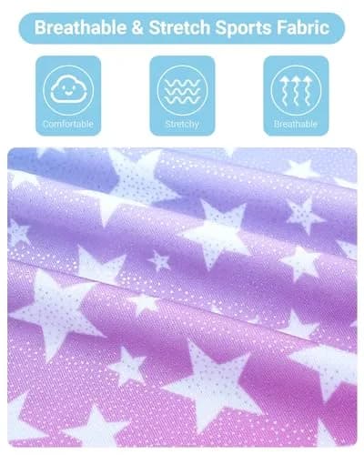JiAmy Girls Gymnastics Leotards 3 Pcs Sleeveless Sparkly Dance Unitards 6-7 Years | Breathable & Stretchy for Active Play thumbnail 3