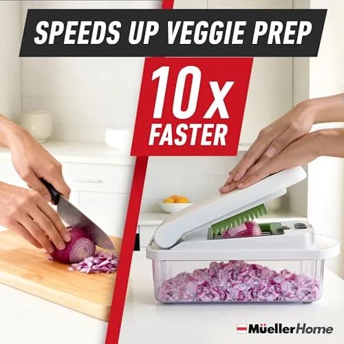 JANSKA Pro-Series 10-in-1 Vegetable Chopper with Container, 8 Stainless Steel Blades | 2.46 lb (1.13 kg) Kitchen Tool thumbnail 3