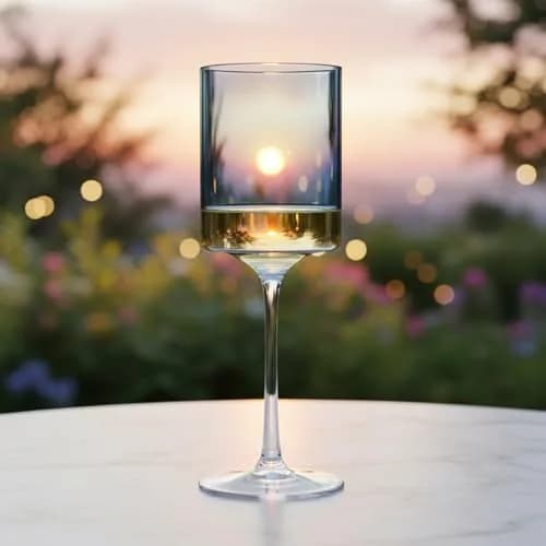 BLUESKY Blue & Clear Two-Tone Wine Glass Set - 14 Oz (5 Pieces) | Elegant, Sophisticated Design for Upscale Events & Gifting thumbnail 4