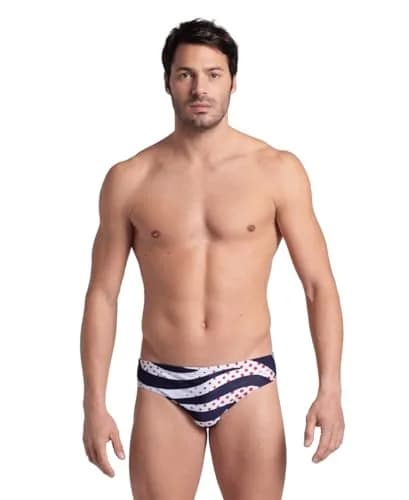 ARENA Performance Men's Multi Stripes Swim Brief Chlorine Resistant MaxLife Swimsuit, US Size 34 | Durable, Eco-Friendly Pool Wear thumbnail 1