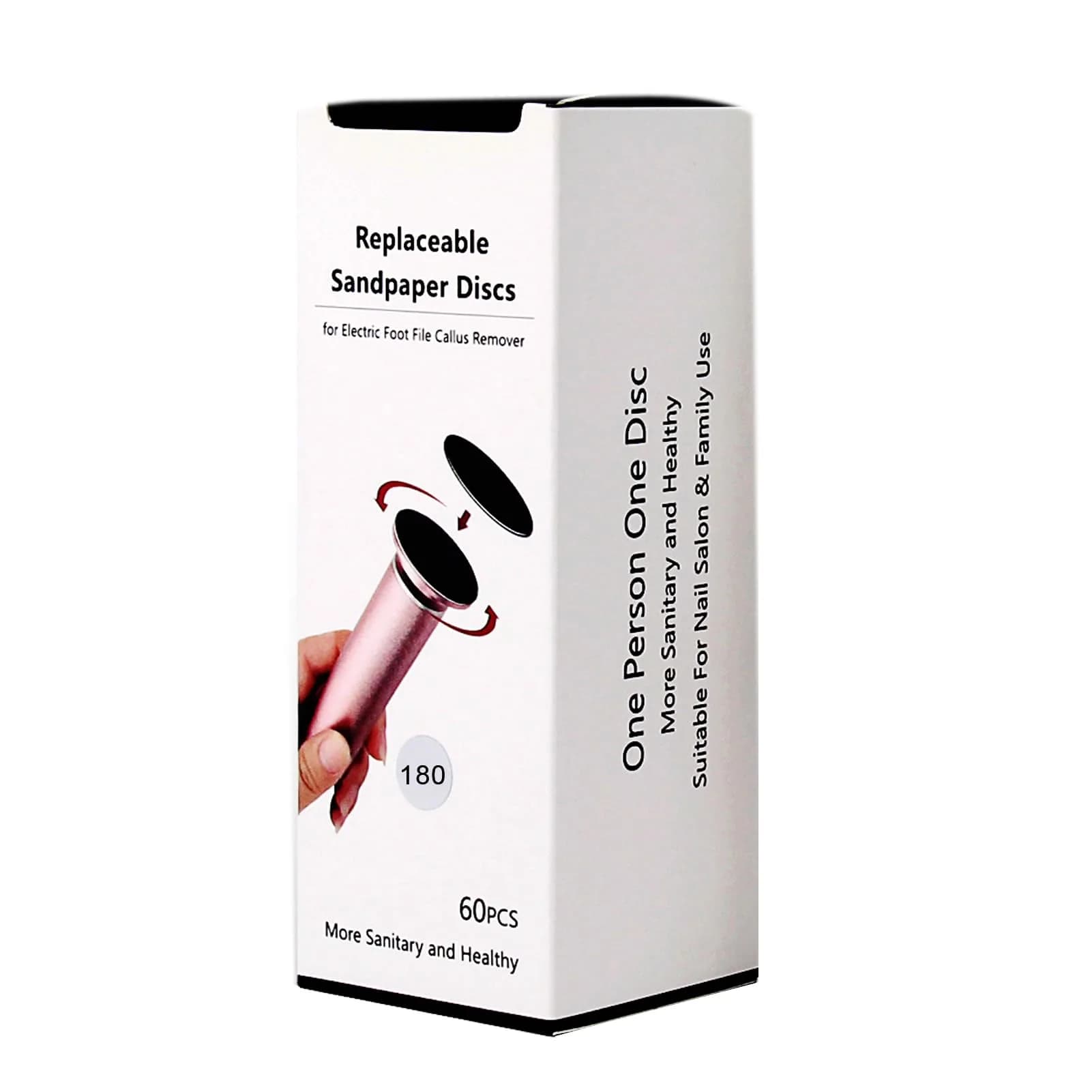 I·B·N G 60pcs Sandpaper Refill Discs for Electric Foot File 1.69" Diameter | Fine 180 Grit - view 8
