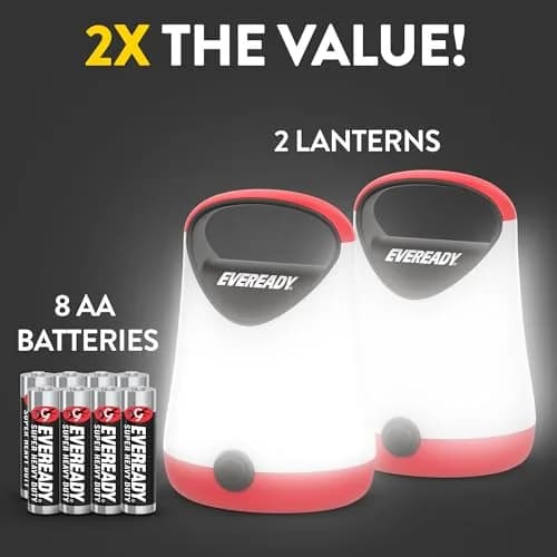Eveready LED Camping Lantern X-250 (2-Pack, 250 Lumens) | 100 Hour Run-time, Water Resistant thumbnail 6