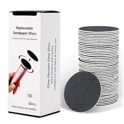 I·B·N G 60pcs Sandpaper Refill Discs Medium 100 Grit | For Electric Foot Files thumbnail 1