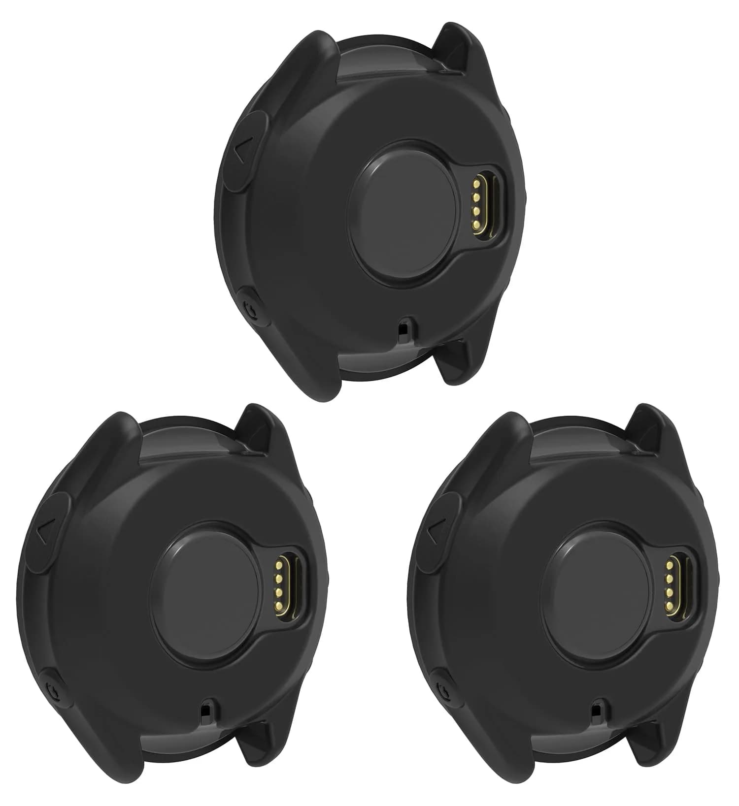 TenCloud Silicone Watch Case for Garmin Forerunner 965 | 3 Pack Black+Red+White — Black+Black+Black