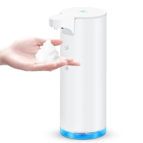 HOTBABY Automatic Foaming Soap Dispenser Touchless Stainless Steel White | Rechargeable Sensor for Bathroom & Kitchen thumbnail 1