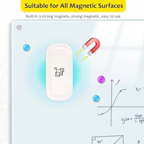 maxtek Magnetic Dry Erase Eraser, Pure White, 2 Pack | Strong Magnetic Grip, Durable ABS, Ergonomic Comfort thumbnail 3