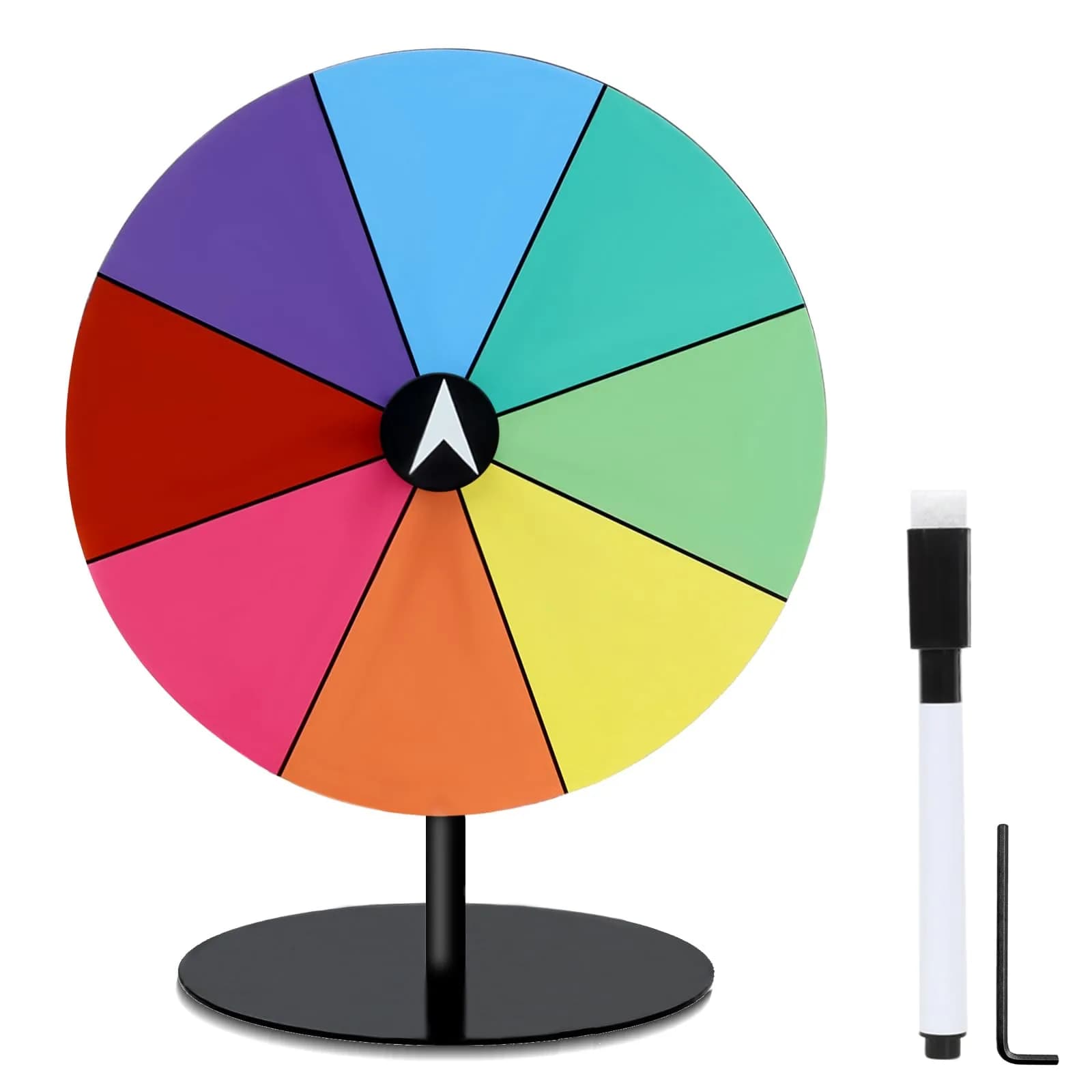 Airpark 8 Inch Dry Erase Prize Wheel | Tabletop Roulette Wheel of Fortune for Parties & Events - main product image