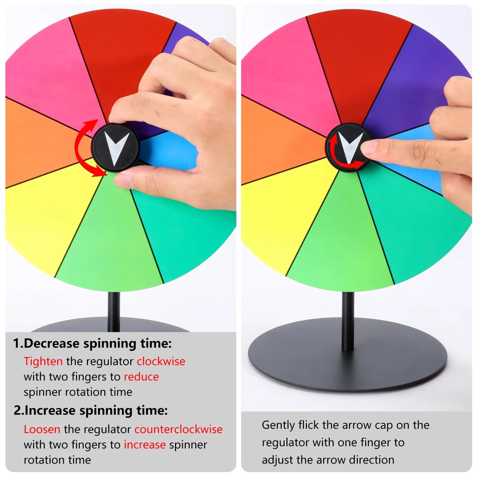 Airpark 8 Inch Dry Erase Prize Wheel | Tabletop Roulette Wheel of Fortune for Parties & Events - view 5