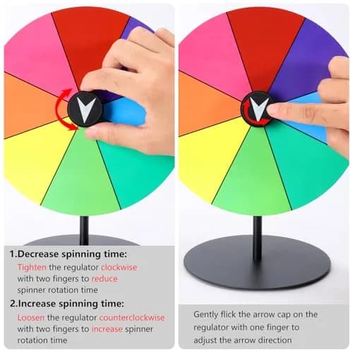 Airpark 8 Inch Dry Erase Prize Wheel | Tabletop Roulette Wheel of Fortune for Parties & Events thumbnail 5