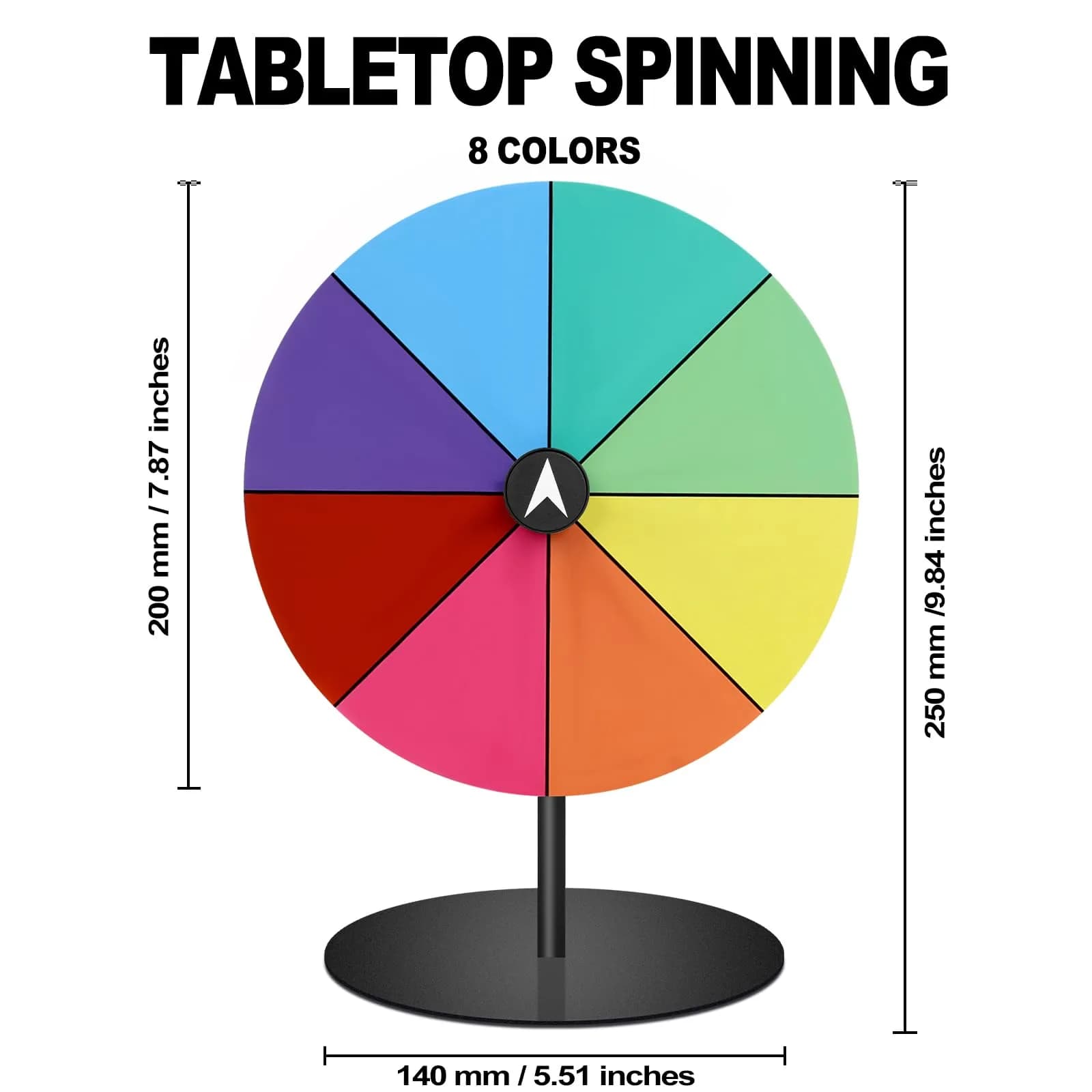 Airpark 8 Inch Dry Erase Prize Wheel | Tabletop Roulette Wheel of Fortune for Parties & Events - view 7